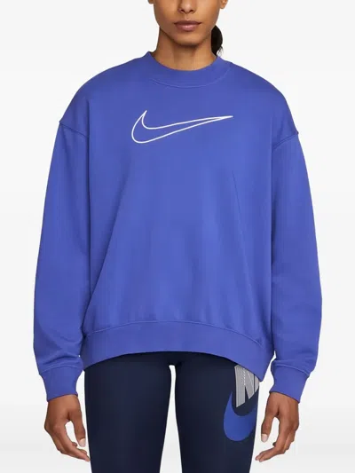 Nike Graphic-print Crew-neck Sweatshirt In Blue