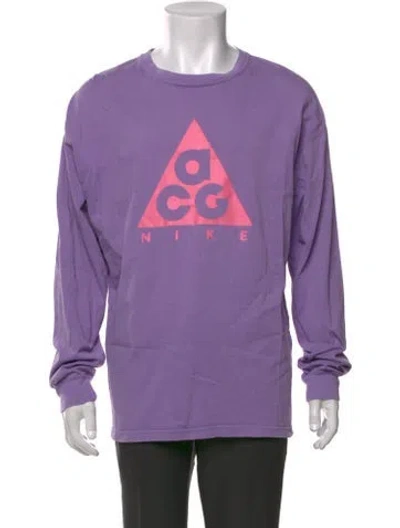 Pre-owned Nike Graphic Print Crew Neck T-shirt In Purple