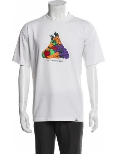 Pre-owned Nike Graphic Print Crew Neck T-shirt In White