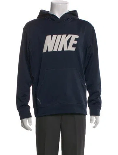 Pre-owned Nike Graphic Print Mock Neck Pullover In Black