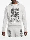 Nike Graphic-print Pullover Hoodie In Gray