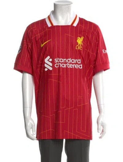 Pre-owned Nike Graphic Print Short Sleeve Shirt In Red