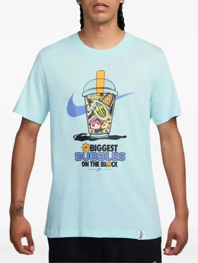 Nike Graphic-print T-shirt In Blue