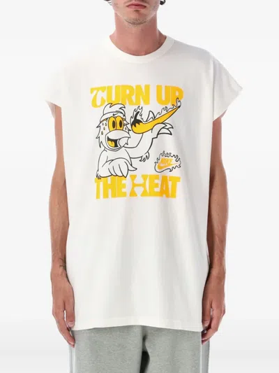 Nike Oversized Graphic Sleeveless Cotton T-shirt In White