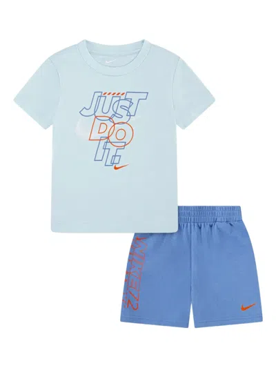 Nike Kids' Graphic-print Two-piece Set In Blue