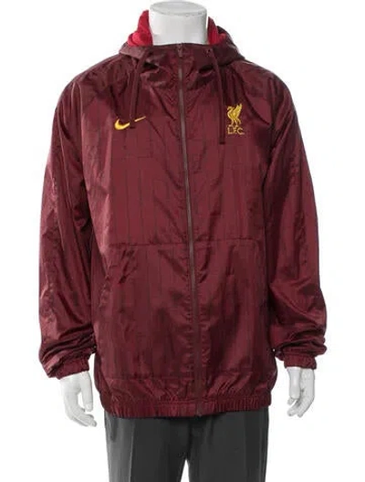 Pre-owned Nike Graphic Print Windbreaker In Red