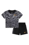 Nike Graphic T-shirt & Shorts Set In Black