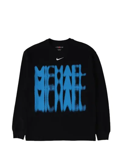 Nike Graphic-print Long-sleeve T-shirt In Black