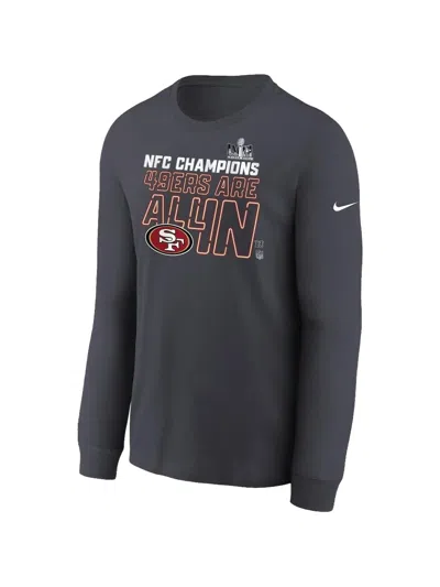 Nike Kids' Graphic-print Long-sleeve T-shirt In Blue