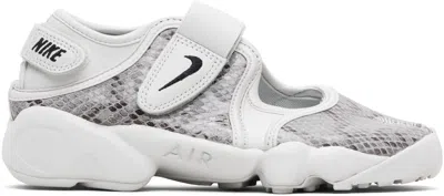 Nike Air Rift Snake-effect Leather Split-toe Sneakers In Gray