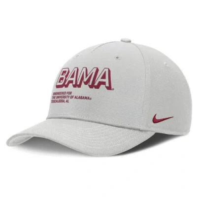 Nike Gray Alabama Crimson Tide 2025 Sideline Dust Pinched Rise Adjustable Hat