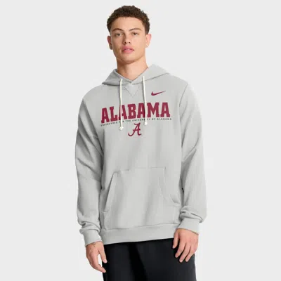 Nike Gray Alabama Crimson Tide 2025 Sideline Standard Issue Dri-fit Hoodie In White