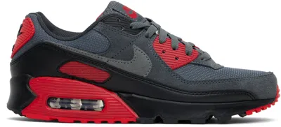 Nike Air Max 90 Smoke Grey Fire Red In Gray