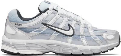 NIKE GRAY & SILVER P-6000 SNEAKERS