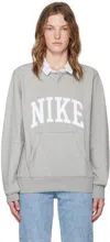 Nike Gray Club Polo In Dk Grey Heather/whit