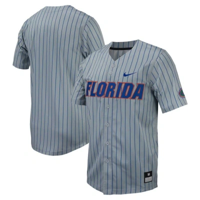 Nike Gray Florida Gators Pinstripe Replica Full-button Baseball Jersey