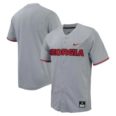 Nike Gray Georgia Bulldogs Replica Full-button Baseball Jersey