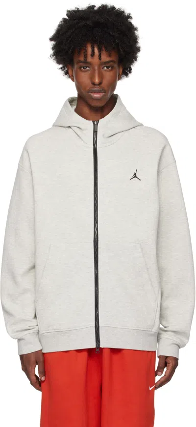 Nike Grey Jordan Sport Hoop Hoodie In Grey Heather/black