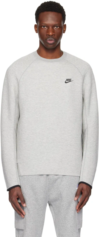 Nike Gray Lightweight Sweatshirt In Dk Grey Heather/blac