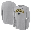 Nike Gray Michigan Wolverines Arch Pullover Sweatshirt In Gray