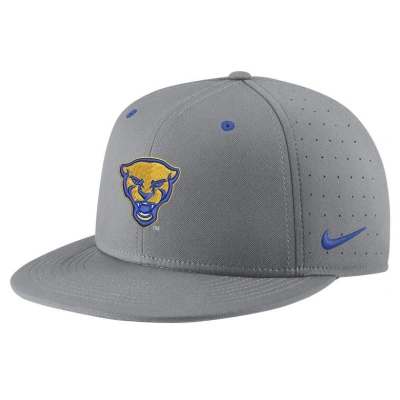 Nike Gray Pitt Panthers Usa Side Patch True Aerobill Performance Fitted Hat
