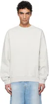 Nike Solo Swoosh Oversize Crewneck Sweatshirt In Light Silver/white