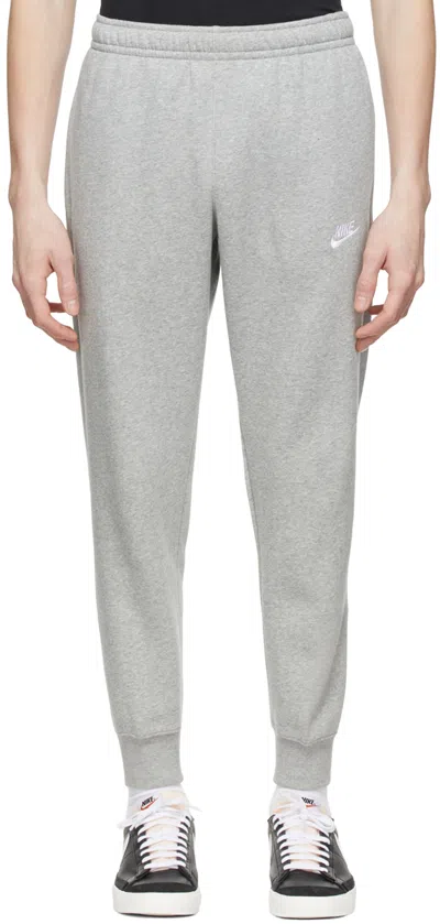 Nike Gray Sportswear Club Lounge Pants In Dk Grey Heather/matt