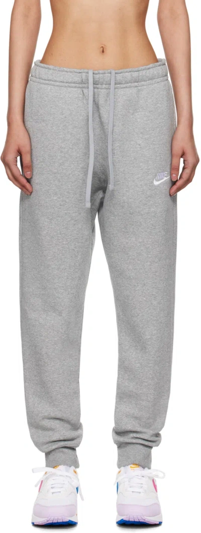 Nike Gray Sportswear Club Sweatpants In Dk Grey Heather/matt