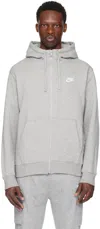 Nike Club Fleece Pullover Hoodie In Dk Grey Heather/matt