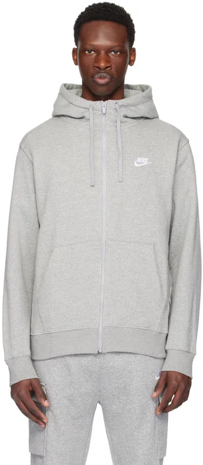 NIKE GRAY ZIP HOODIE