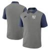 Nike Men's Gray/navy New York Yankees Cooperstown Collection Color-block Victory Performance Polo Shirt