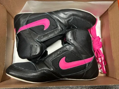 Pre-owned Nike Greco Supreme Womens 2007 Wrestling Sneaker Shoes Black/pink Sz 12