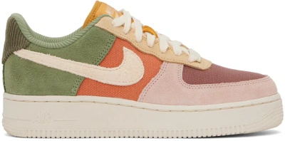 Nike Green & Pink Air Force 1 '07 Low Sneakers In Oil Green/pale Ivory