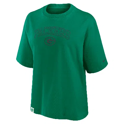 Nike Green Bay Packers Arch Boxy  Women's Nfl T-shirt