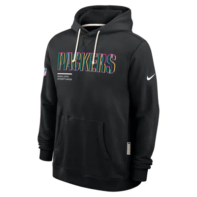Nike Green Bay Packers Crucial Catch Sideline  Men's Dri-fit Nfl Pullover Hoodie In Black