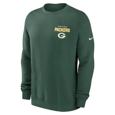 NIKE GREEN BAY PACKERS DRAW BLOCK CLUB  MEN'S NFL PULLOVER CREW,1015885407