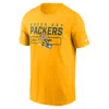 Nike Gold Green Bay Packers Primetime Helmet Essential T-shirt In Yellow