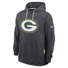 Nike Anthracite Green Bay Packers Sideline Standard Issue Initial Home Dri-fit Hoodie In Black
