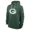 Nike Green Green Bay Packers Sideline Standard Issue Initial Home Dri-fit Hoodie In Green
