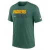 Nike Heather Green Green Bay Packers Long Pass Tri-blend T-shirt In Green