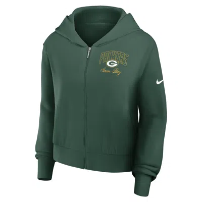 Nike Green Bay Packers Primetime  Women's Nfl Full-zip Hoodie