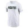 Nike Green Bay Packers Primetime Wordmark Essential  Men's Nfl T-shirt In White
