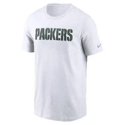 Nike Green Bay Packers Primetime Wordmark Essential  Men's Nfl T-shirt In White