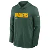 Nike Green Green Bay Packers Sideline Pure Fury Performance Long Sleeve Hoodie T-shirt In Green
