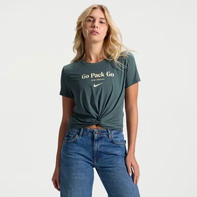Nike Green Bay Packers Rivalries Collection One Classic Twist  Women's Dri-fit Nfl T-shirt In White