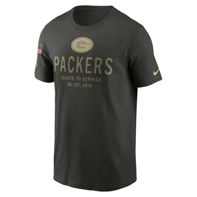 Nike Green Bay Packers Salute To Service Sideline Primary Edge  Men's Dri-fit Nfl T-shirt In Black