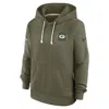 Nike Green Bay Packers Salute To Service Sideline  Women's Dri-fit Nfl Pullover Hoodie In Brown