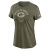 Nike Green Bay Packers Salute To Service Sideline  Women's Nfl T-shirt In Brown