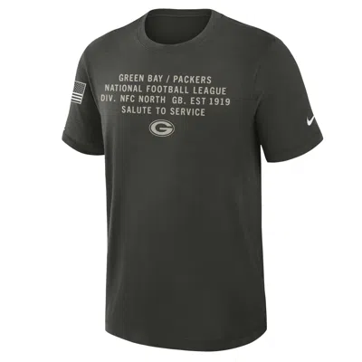 Nike Green Bay Packers Salute To Service Slub  Men's Dri-fit Nfl T-shirt In Gray