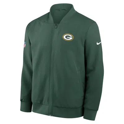 Nike Green Bay Packers Sideline  Men's Nfl Full-zip Bomber Jacket